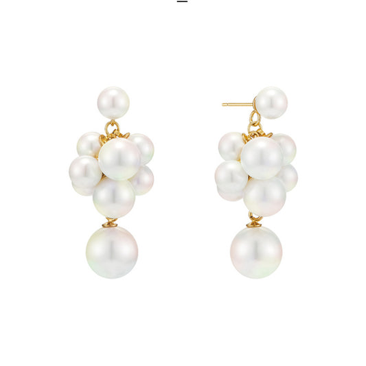 Brass Freshwater Pearl Earring Studs