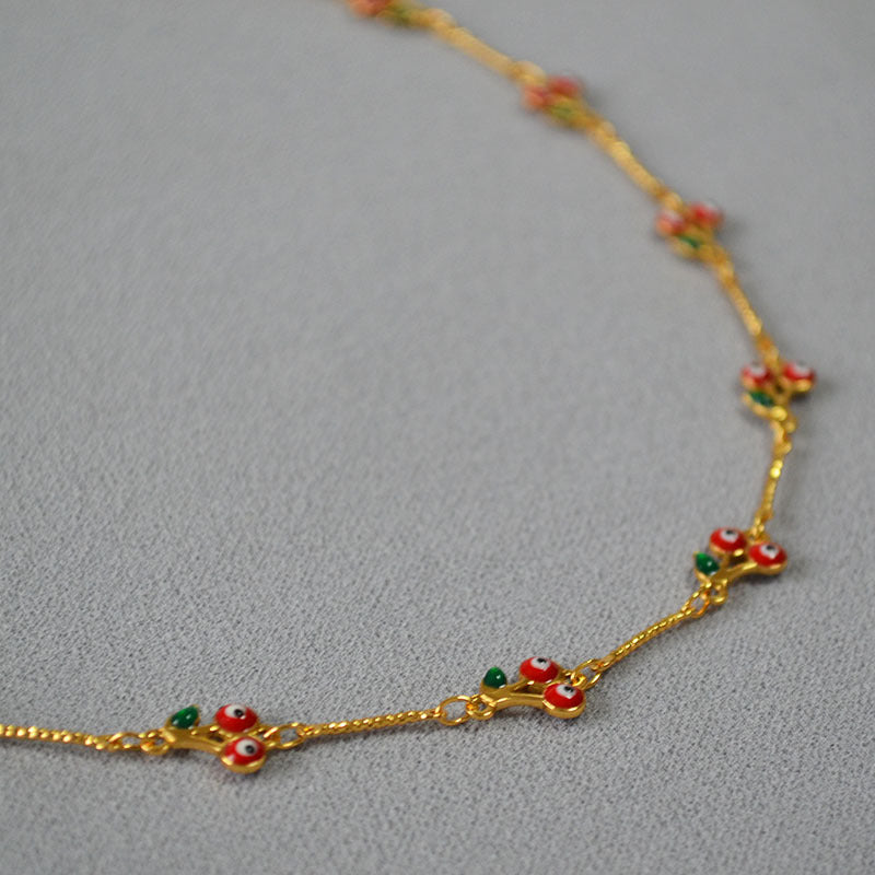 Brass Cherry Necklace