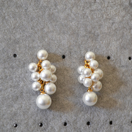 Brass Freshwater Pearl Earring Studs