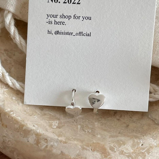 925 Sterling Silver Small Heart Hoop Earrings