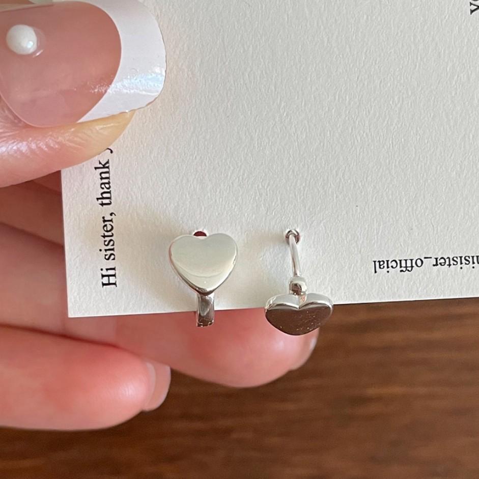 925 Sterling Silver Small Heart Hoop Earrings