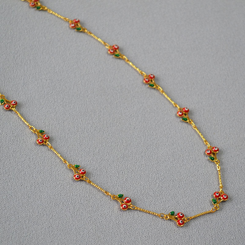 Brass Cherry Necklace