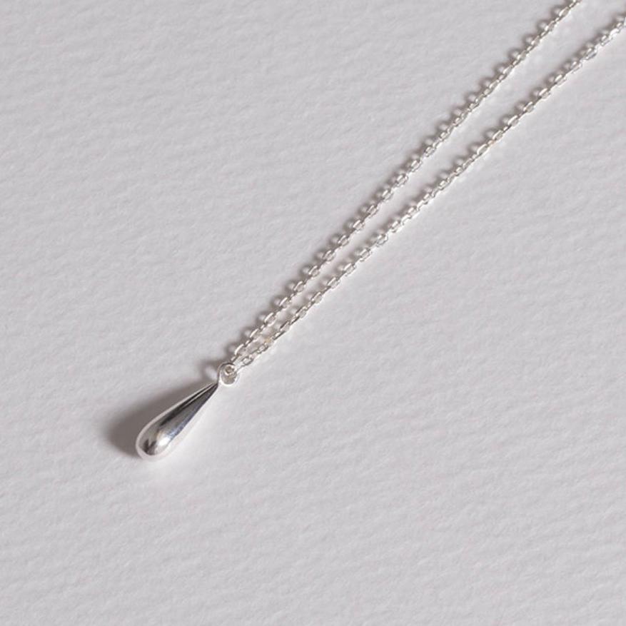 925 Sterling Silver Water Drop Pendant Necklace