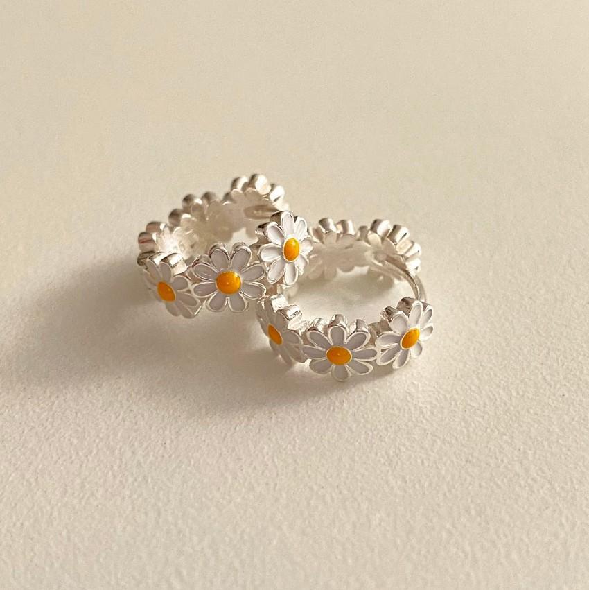 925 Sterling Silver Daisy Flower Earrings
