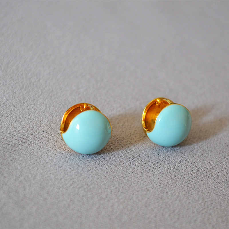 Brass Colorful Ball Shape Earring Clips