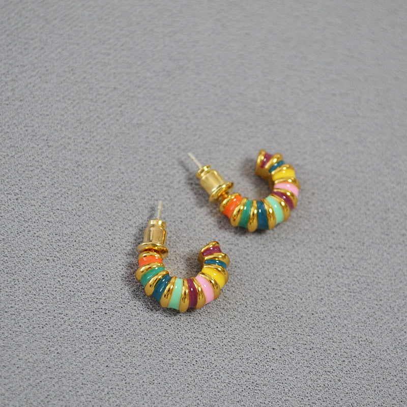 Brass Enamel Earrings