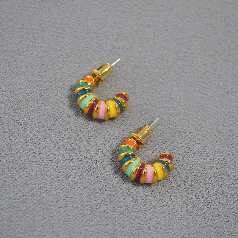 Brass Enamel Earrings