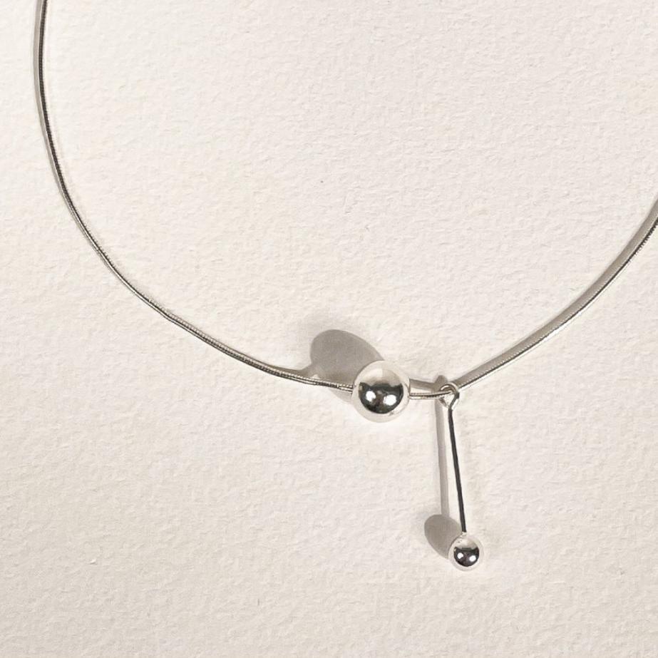 925 Sterling Silver Ball Bead Pendant Necklace