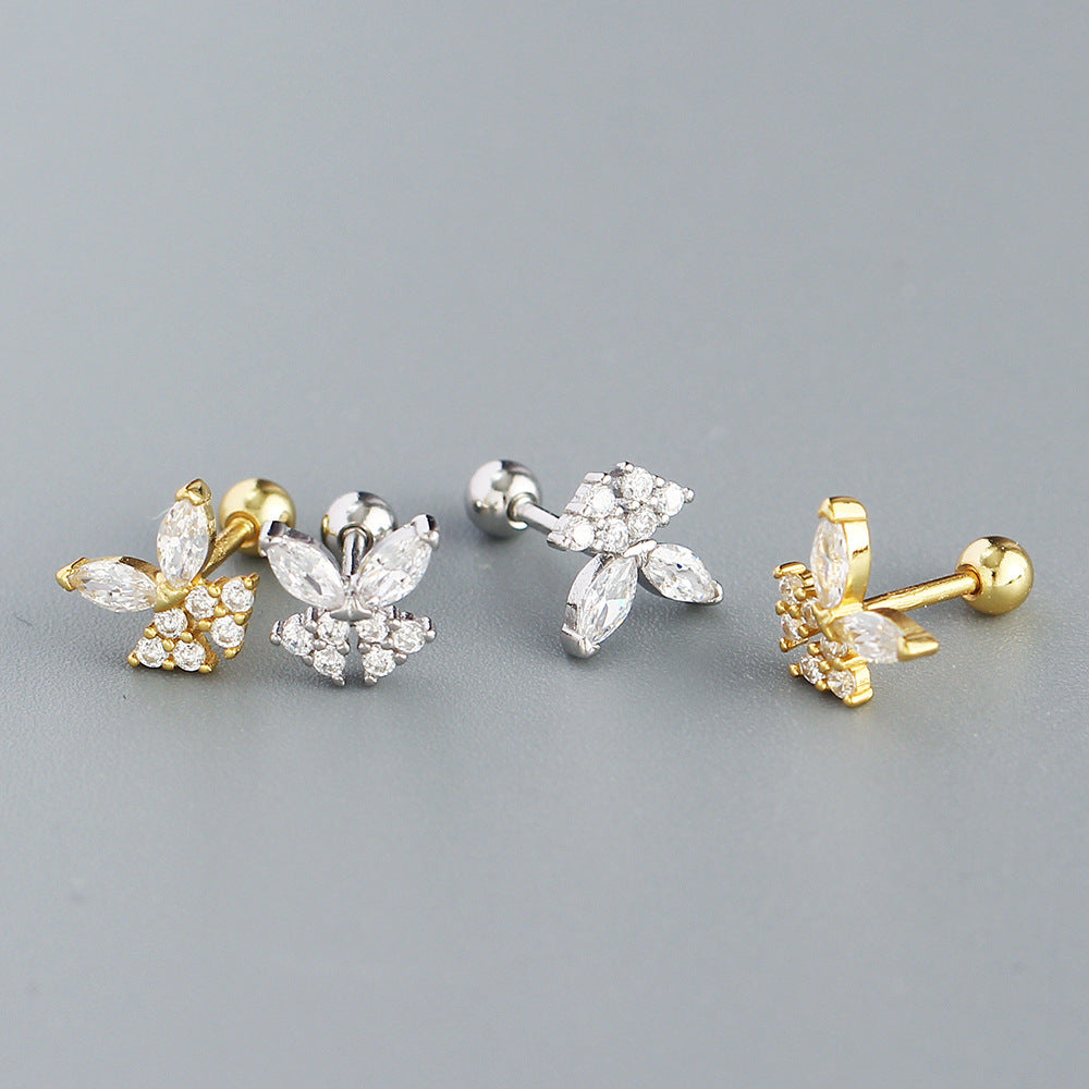 925 Sterling Silver Butterfly Stud Earrings