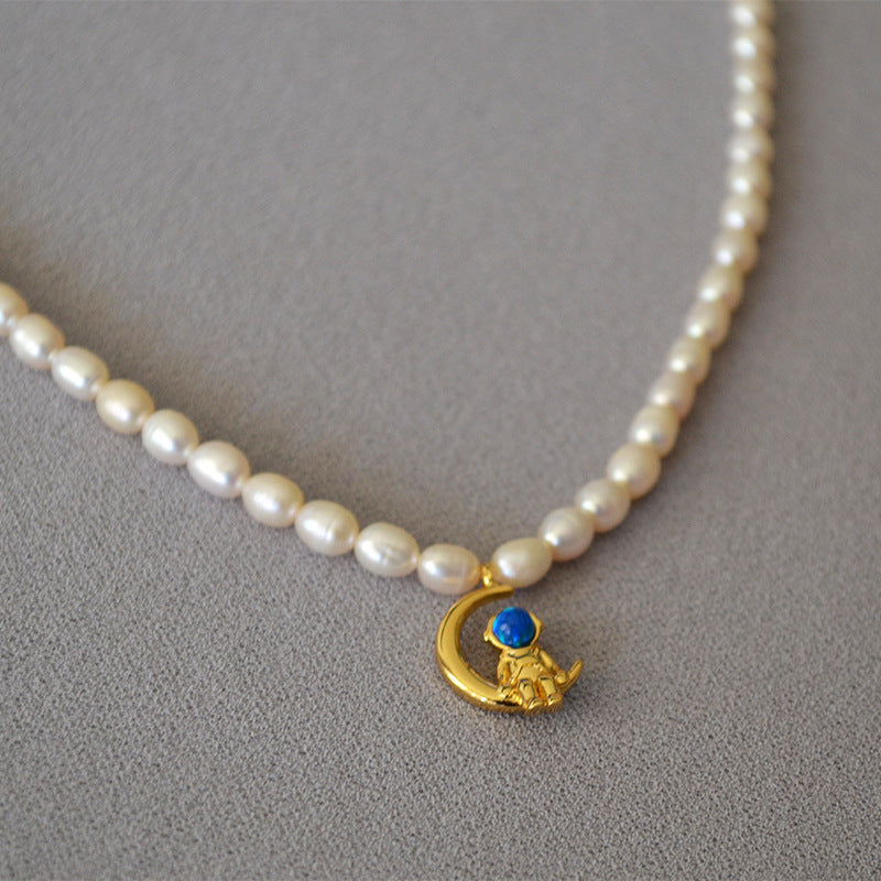 Brass Freshwater Pearl Necklace