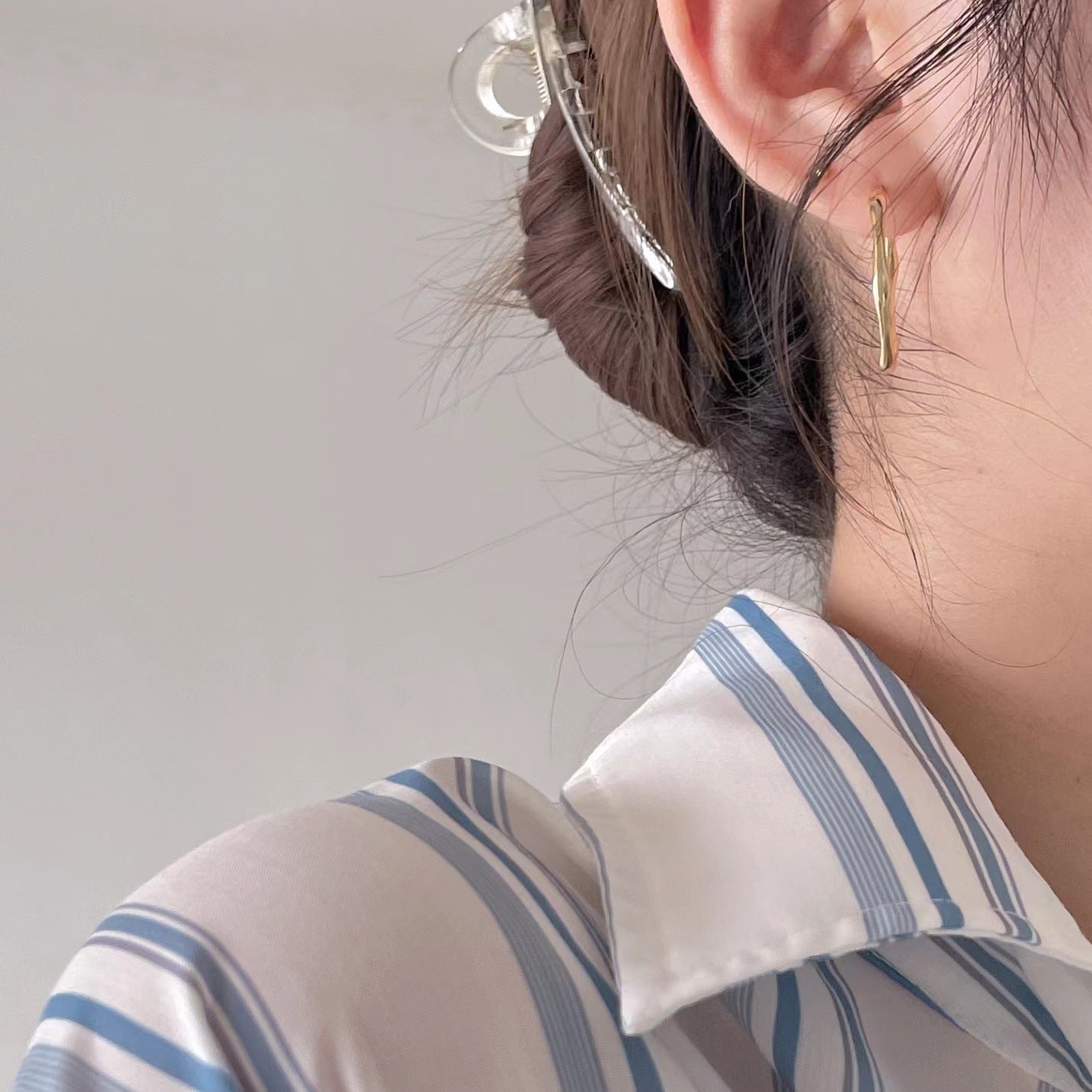 925 Sterling Silver Bamboo Hoop Earrings