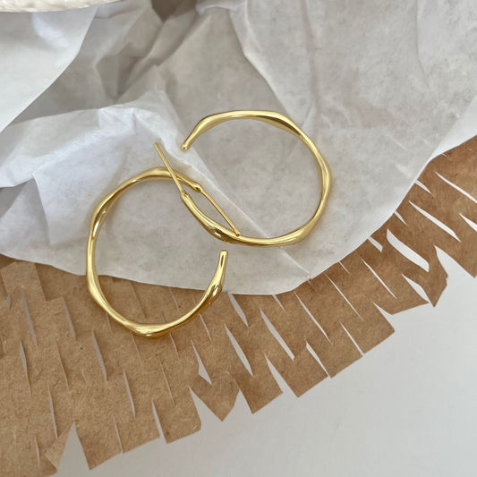 925 Sterling Silver Bamboo Hoop Earrings