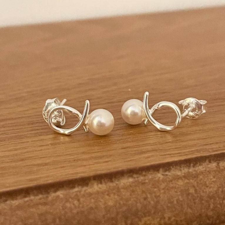 925 Sterling Sliver Earring Stud With Pearls