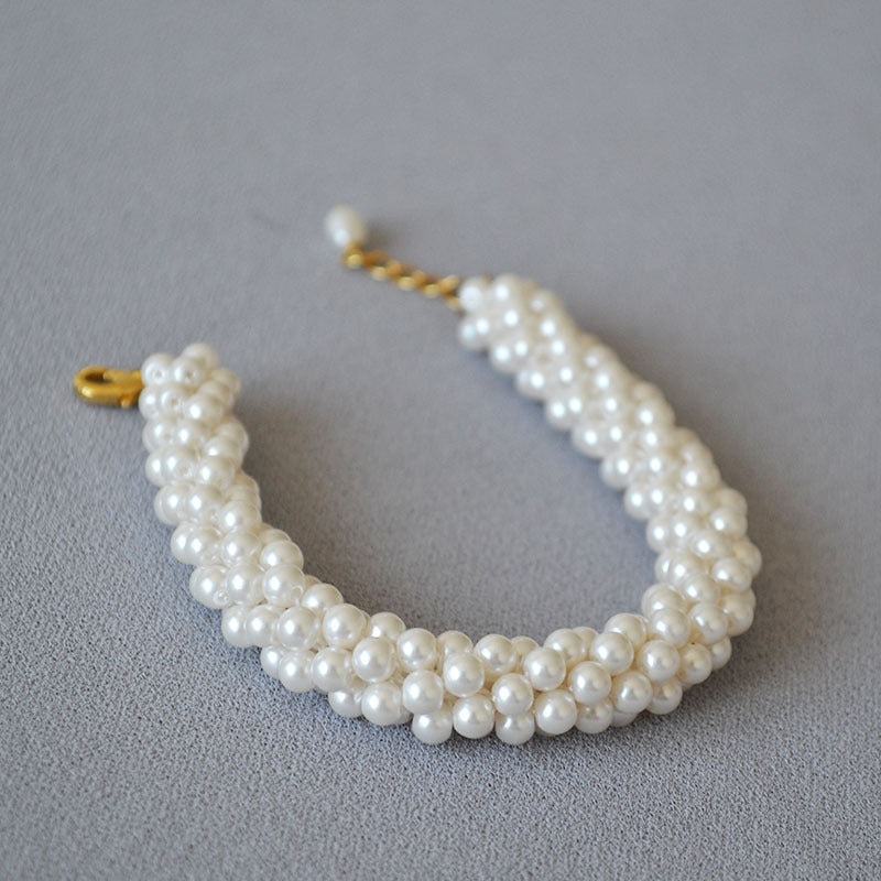 Brass Freshwater Pearl Bracelet Bangle