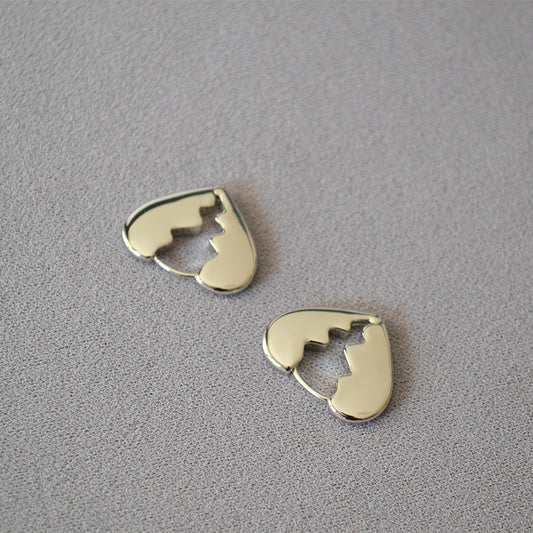 Brass Heart Broken Earrings