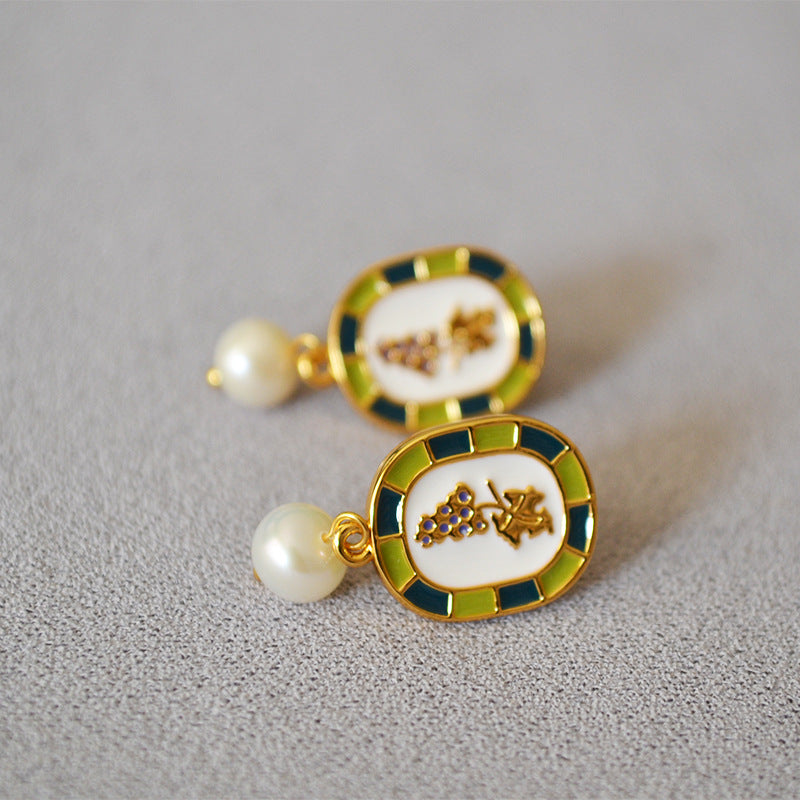 Brass Fashion Enamel Earrings