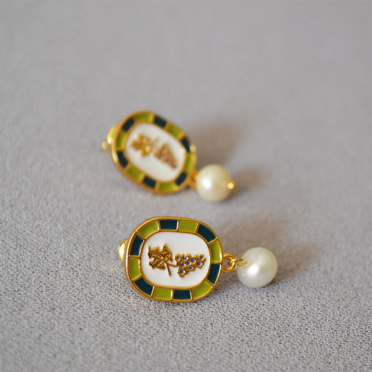 Brass Fashion Enamel Earrings