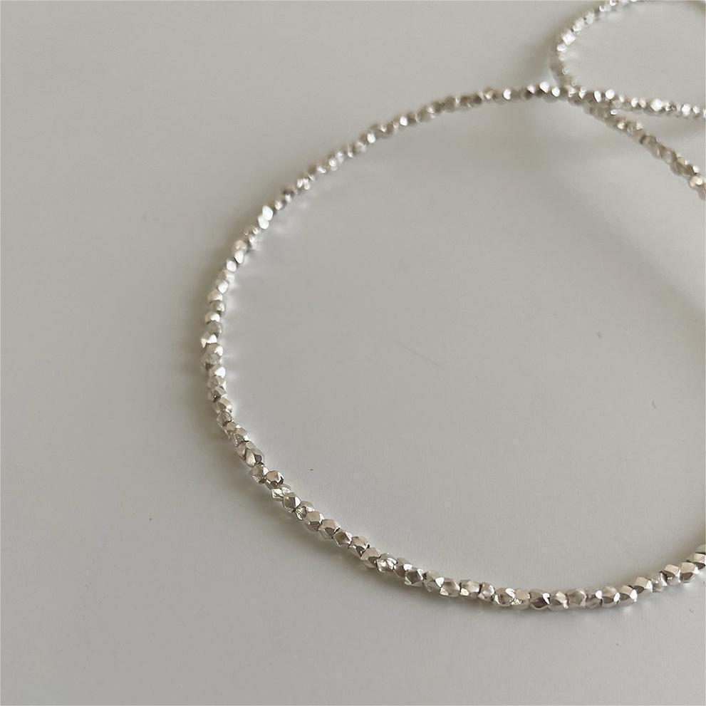 925 Sterling Silver Cube Bead Necklace