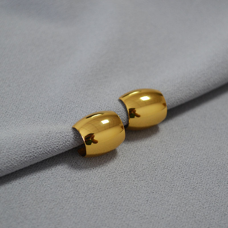 Brass High Polish Chunky Earrings