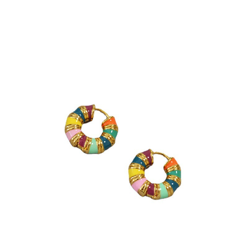 Brass Enamel Earrings