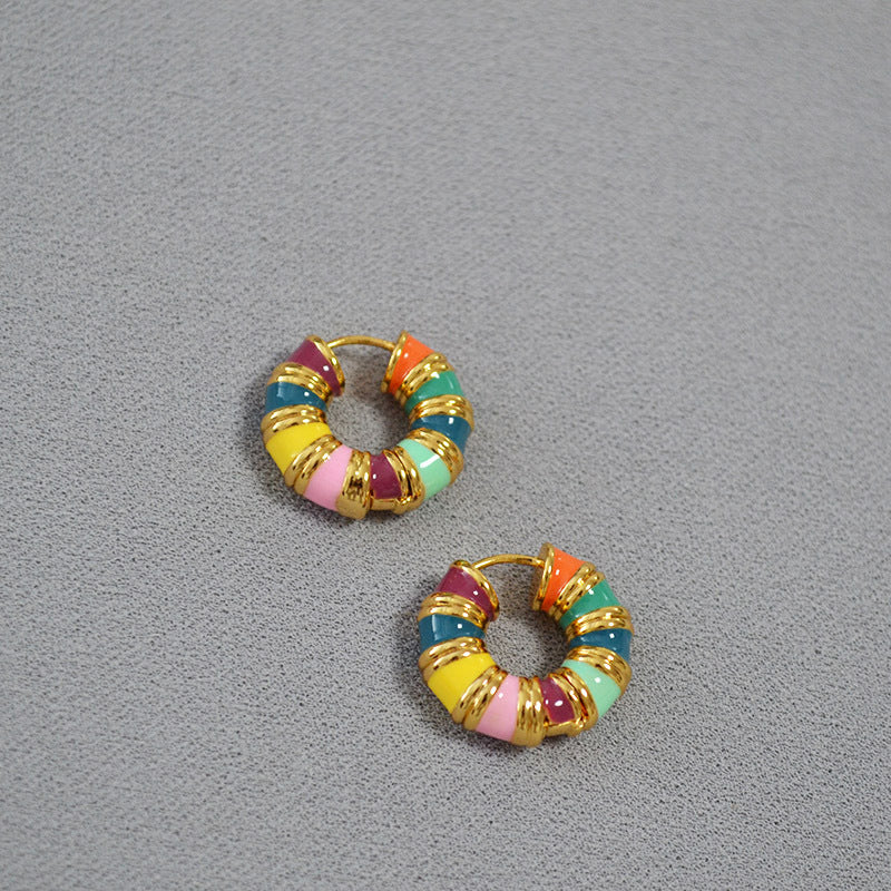 Brass Enamel Earrings