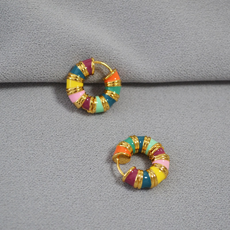 Brass Enamel Earrings