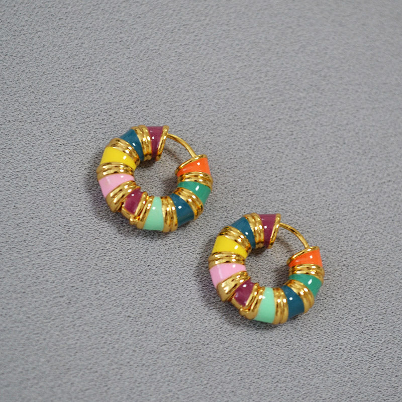 Brass Enamel Earrings