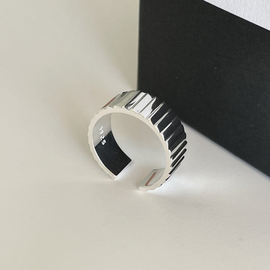 925 Sterling Silver Step Ring