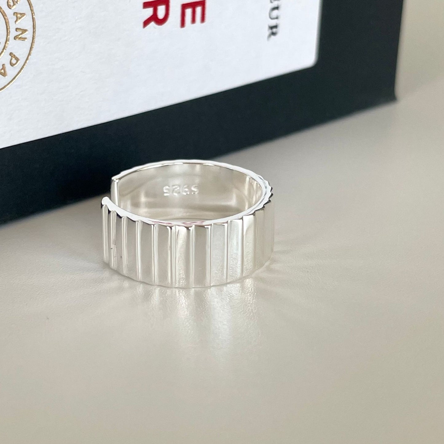 925 Sterling Silver Step Ring
