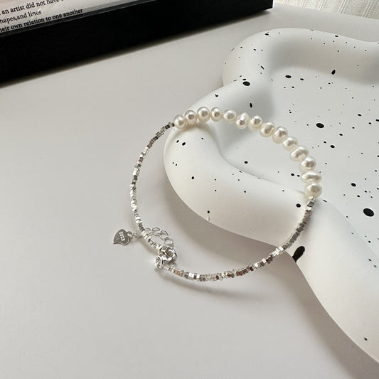 925 Sterling Silver Pearl Bracelet Bangle