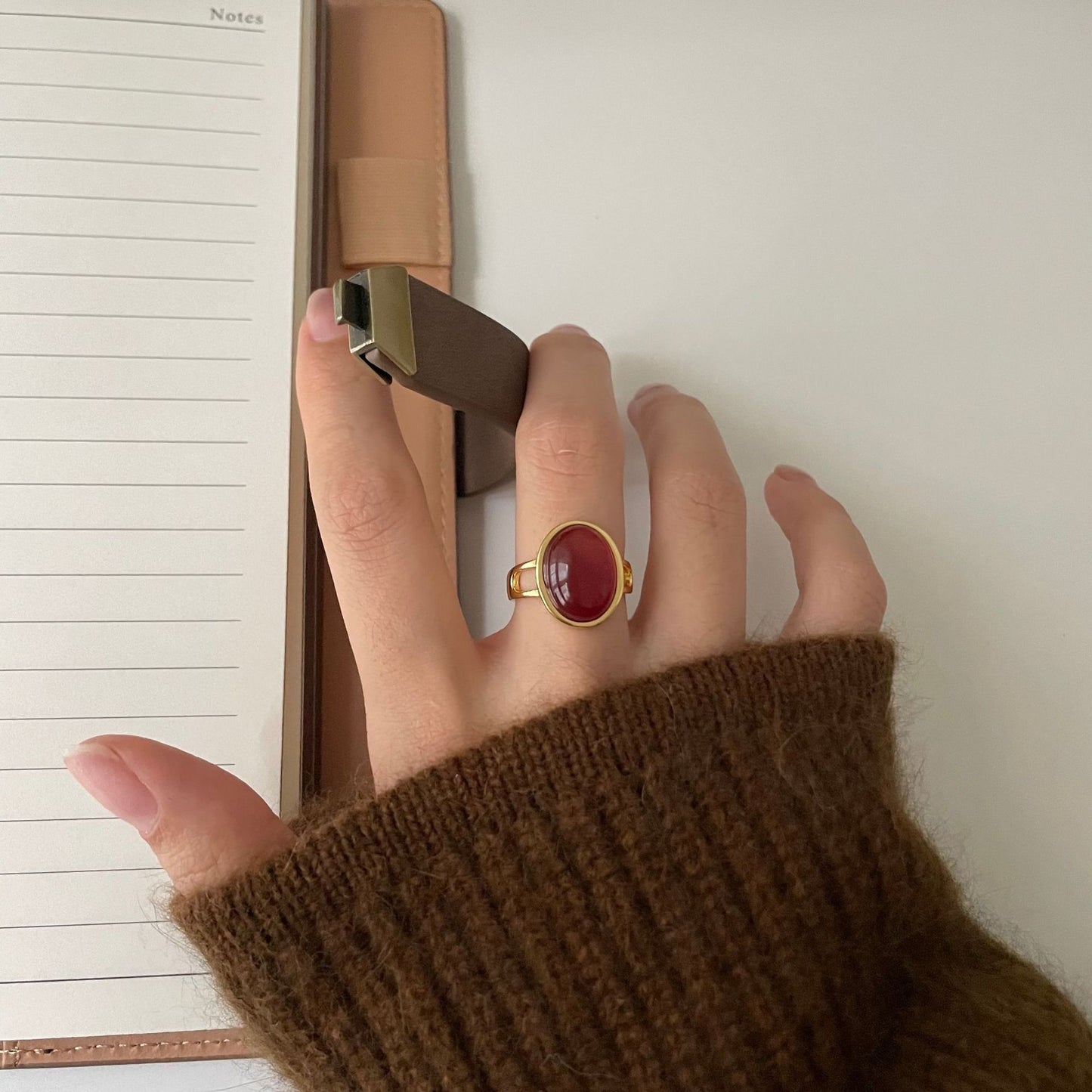 925 Sterling Silver Agate Ring