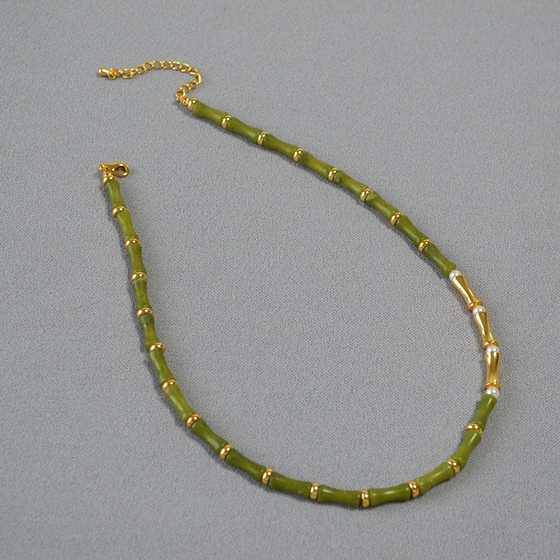 Brass Bamboo Joint Shaped Necklace