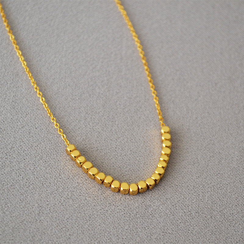 Brass Beaded Chain Necklace