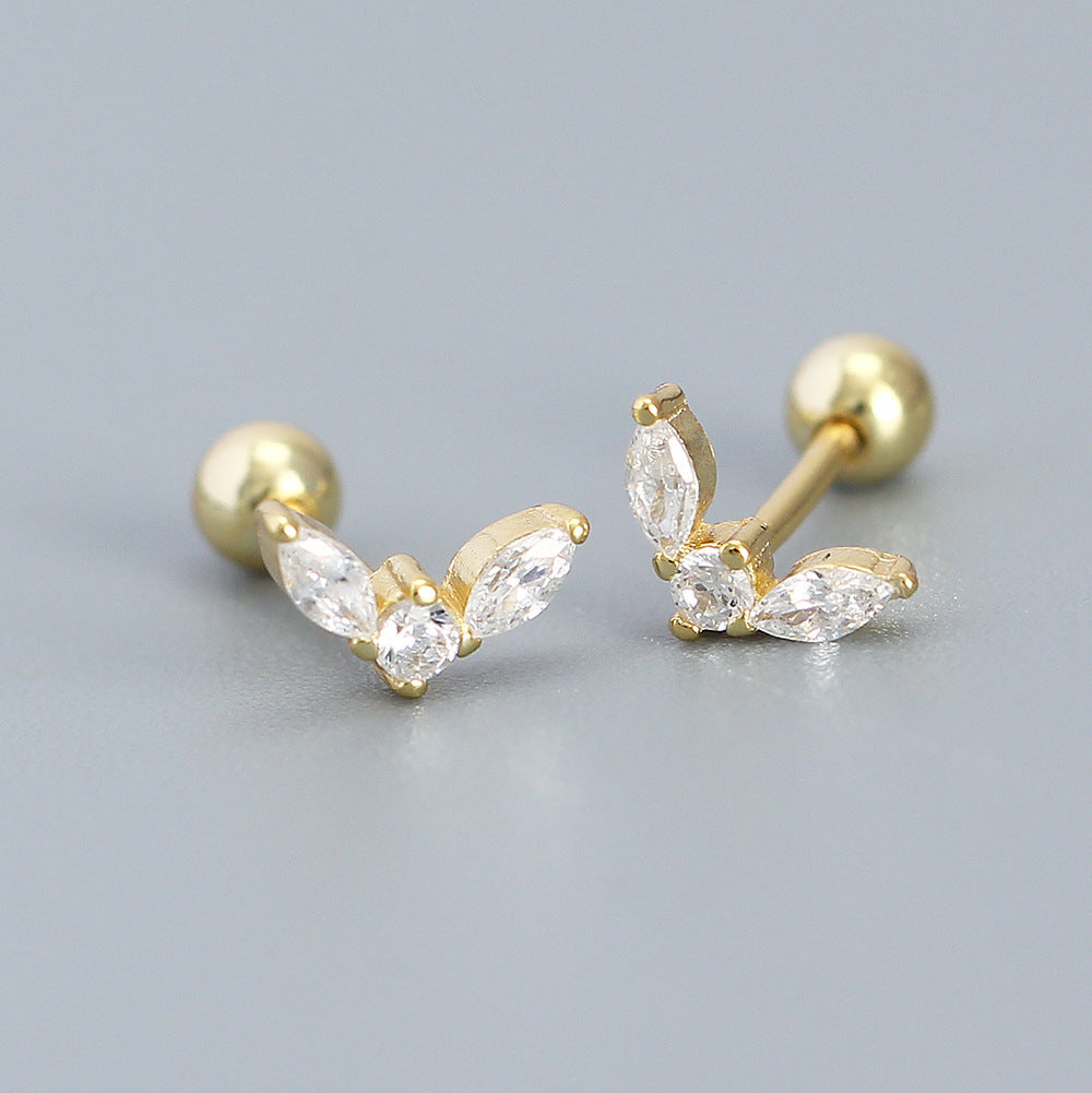 925 Sterling Silver Simple Fashion CZ Earring Studs