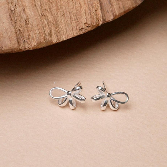 925 Sterling Silver Bow Tie Earrings