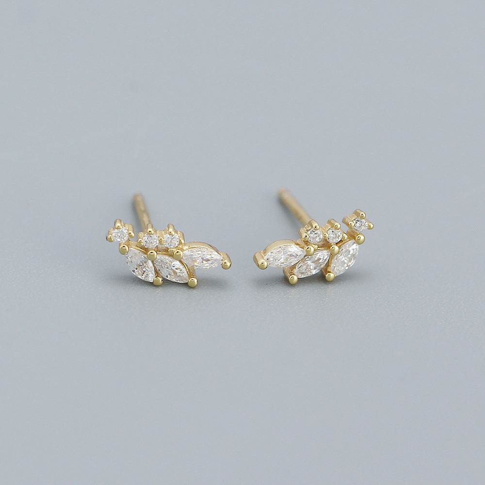 925 Sterling Silver Leaf Earring Stud