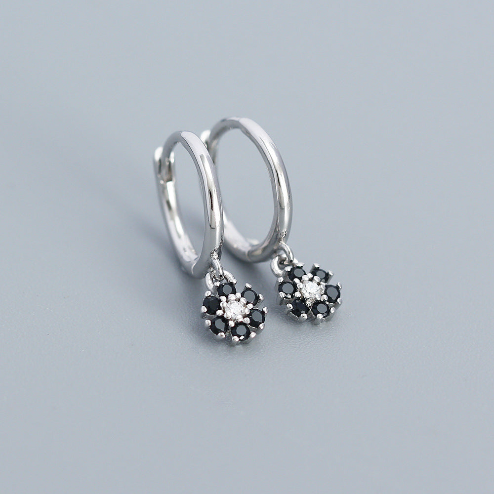 925 Sterling Silver Flower Charm Earrings