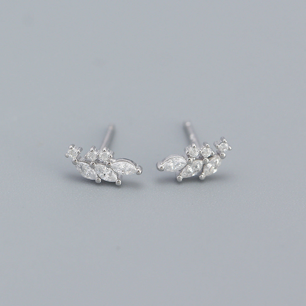 925 Sterling Silver Leaf Earring Stud