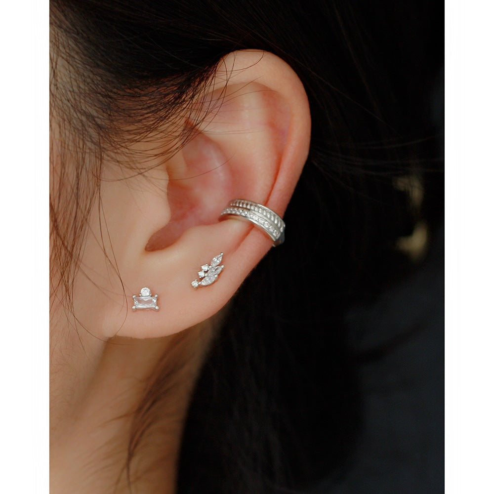 925 Sterling Silver Leaf Earring Stud