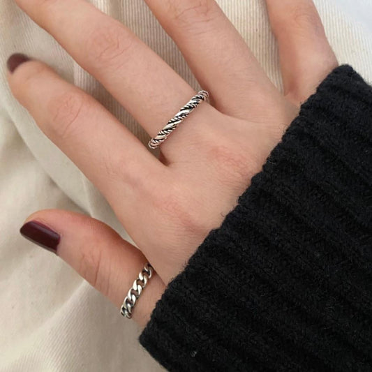 925 Sterling Silver Rope Ring