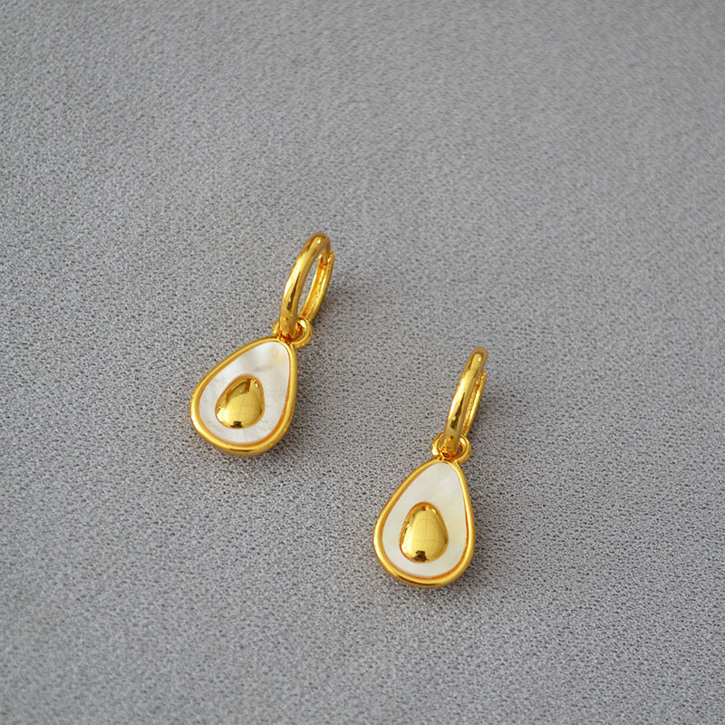 Brass Avocado Earrings