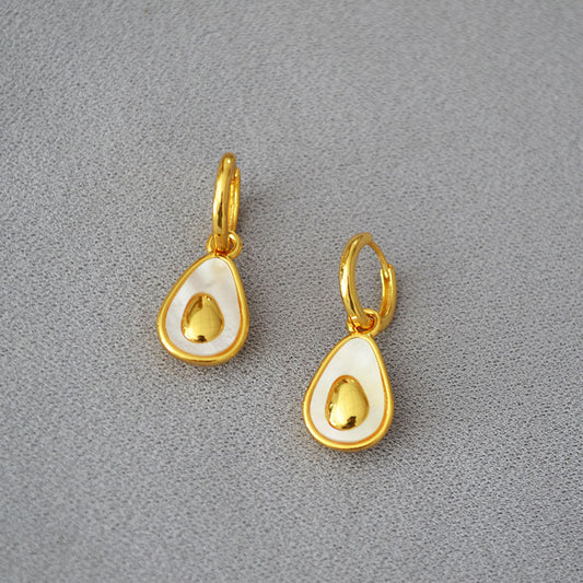 Brass Avocado Earrings