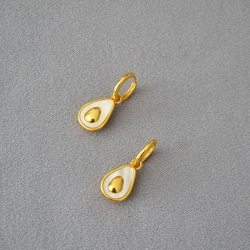 Brass Avocado Earrings