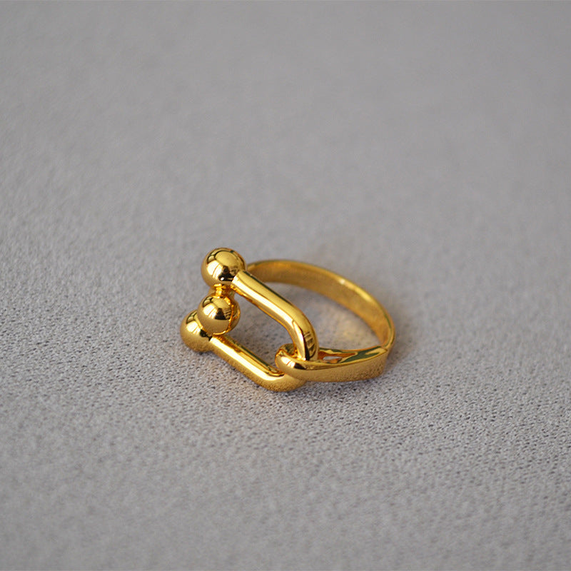 Ins Fashion U shape Brass Rings