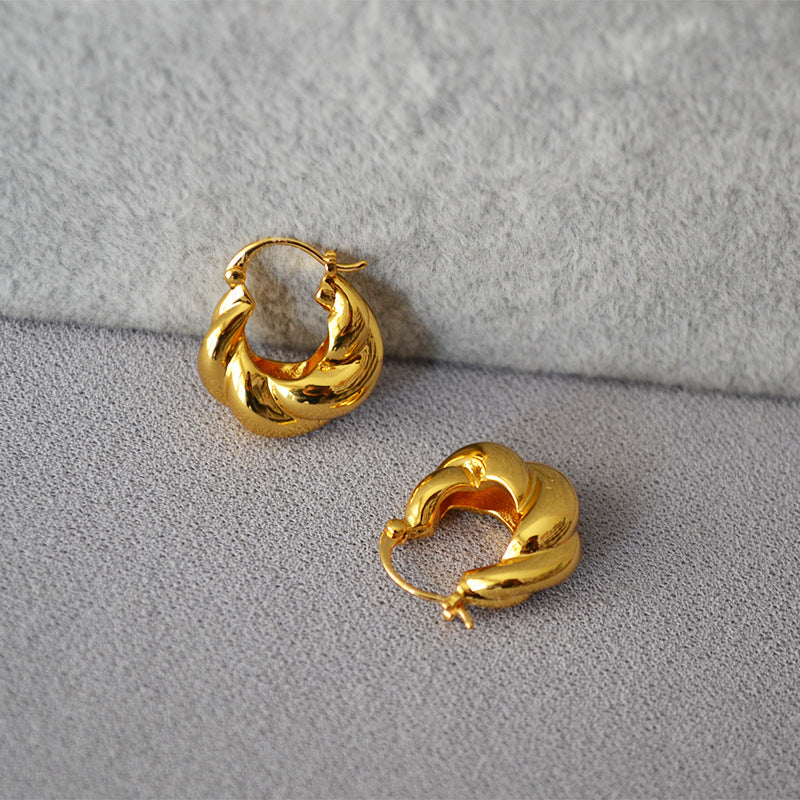 Fashion Brass Hoop Earrings