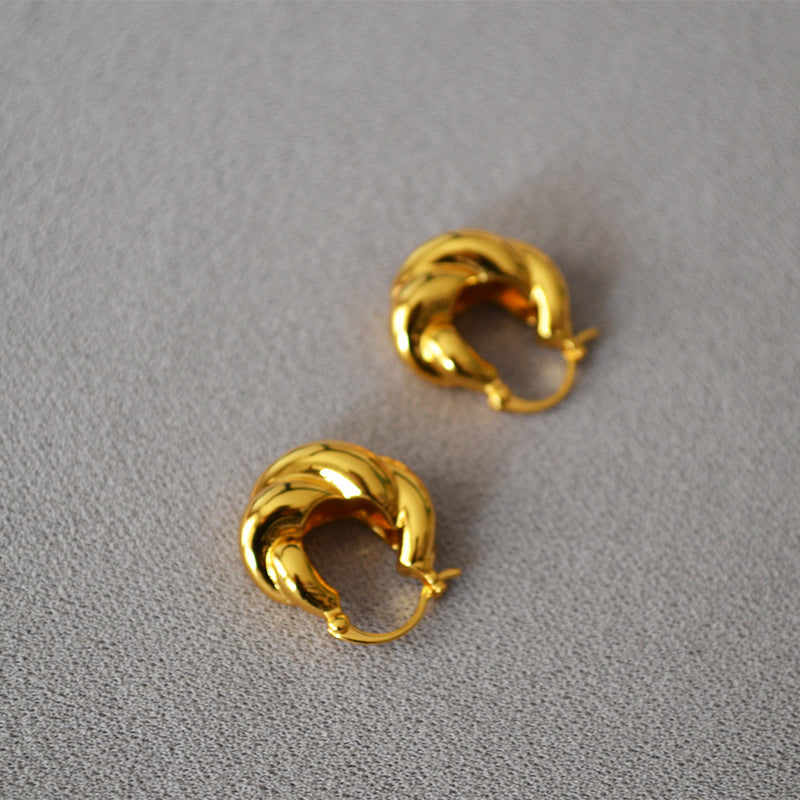 Fashion Brass Hoop Earrings