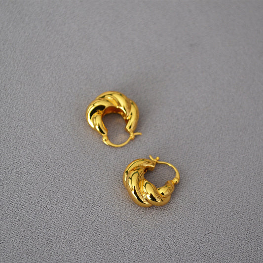 Fashion Brass Hoop Earrings