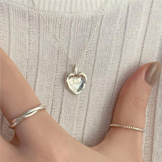 925 Sterling Silver Heart Pendant Necklace