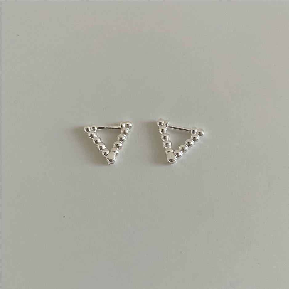 925 Sterling Silver Triangle Beaded Earrings