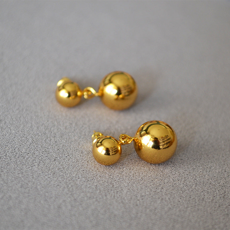 Brass Drop Ball Earrings